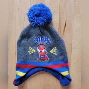 Marvel Spiderman Superhero Youth Knit Winter Pom Beanie